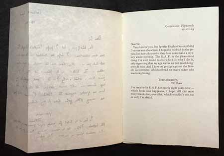 A Letter from T.E. Lawrence